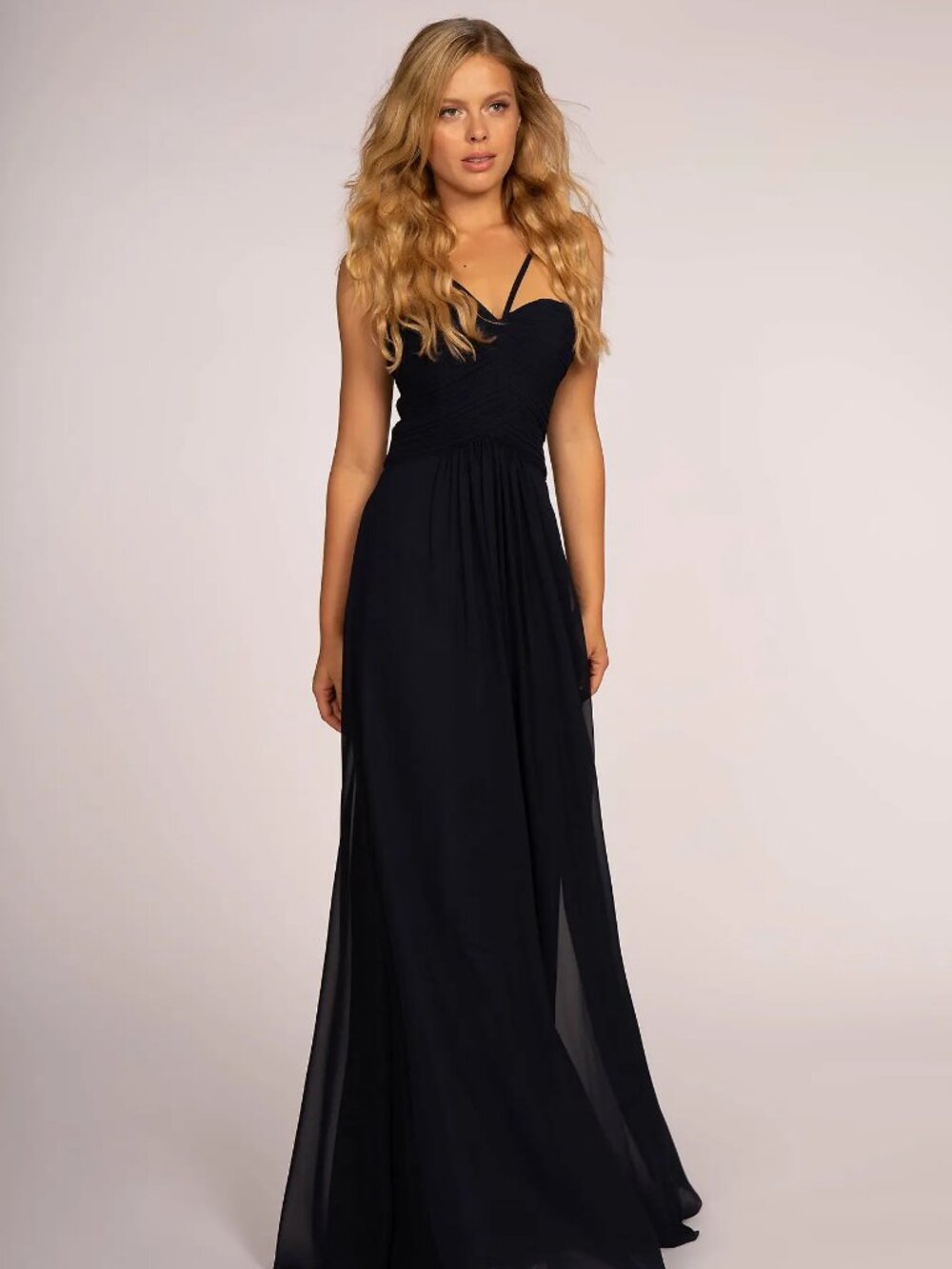 NEW NAVY Chiffon Sweetheart Bridesmaid Dress Floor Length GL2607